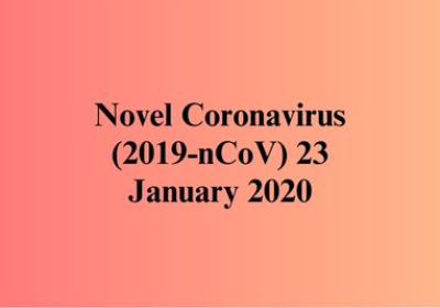 Novel Coronavirus (2019-nCoV) 23 January 2020